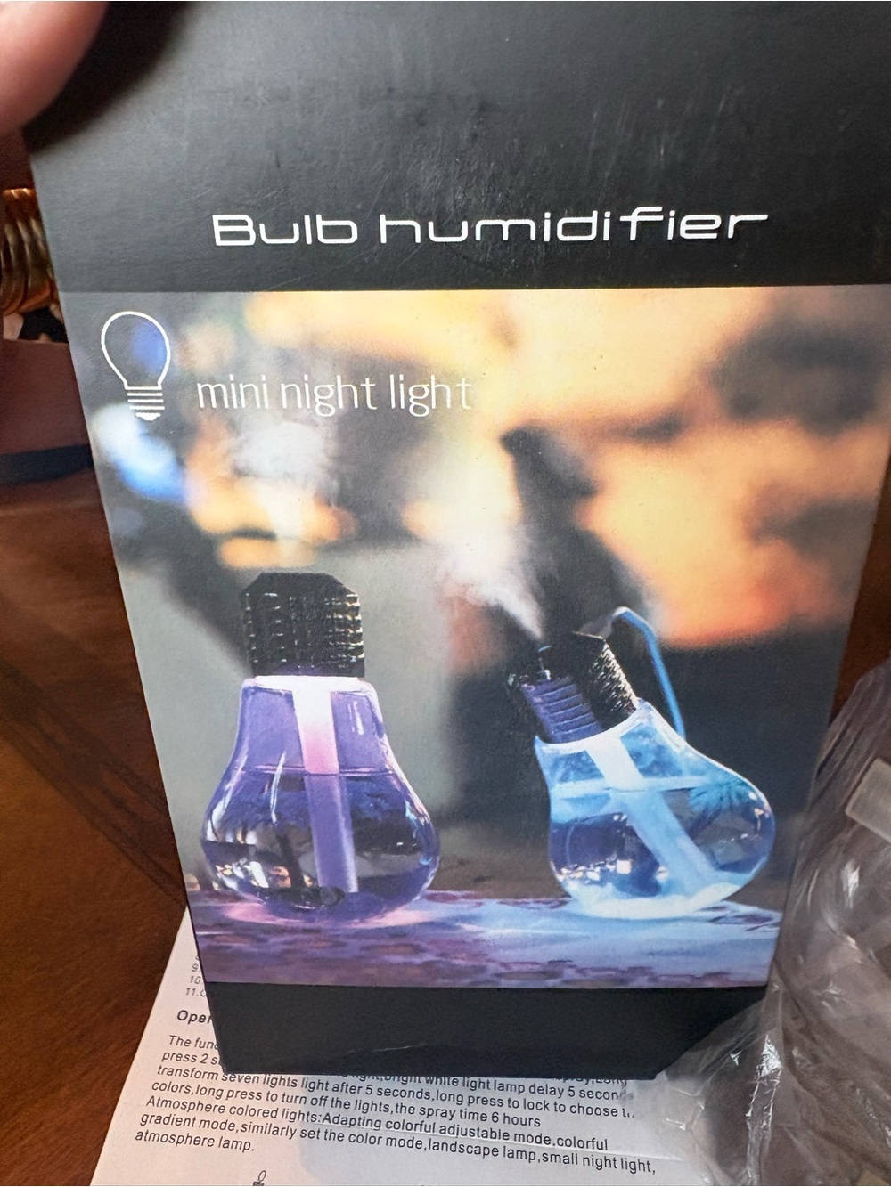 Bulb Humidifier Mini Night Light nwot